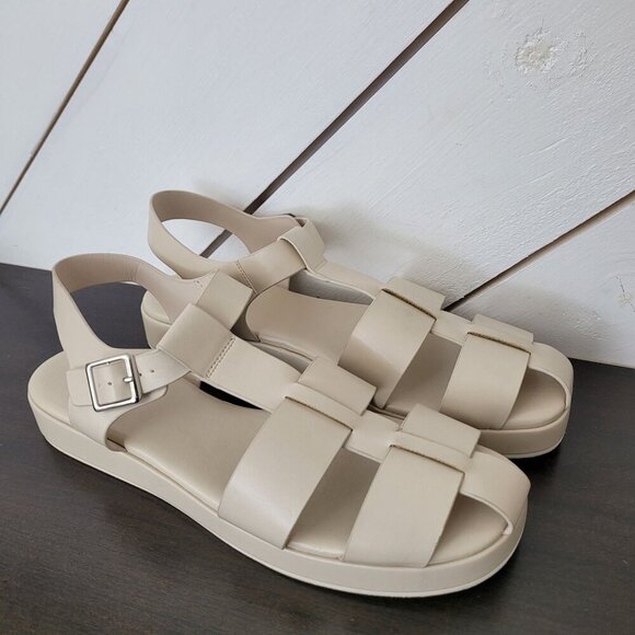 NEW On 34th Womens Ellaa Fisherman Sandal Bone Smooth Size 12 - Picture 2 of 8